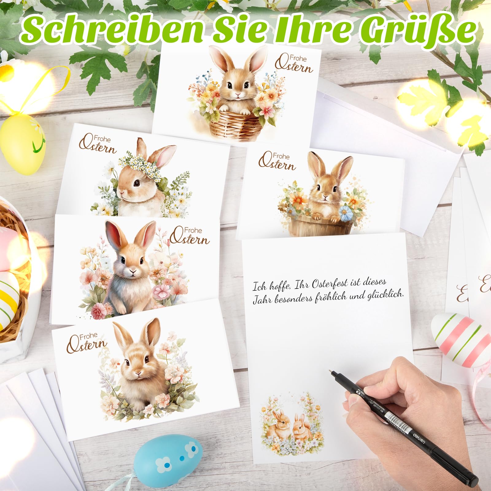 Carte à Planter Joyeuses Pâques - Lapins De Pâques - Carte à Pousser