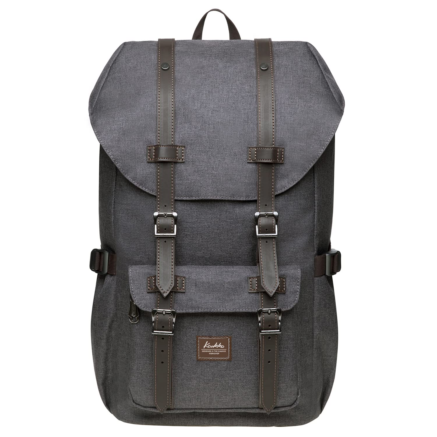 KAUKKO Mochila unisex para estudiantes de 17 pulgadas para portátil de 15 pulgadas, mochila informal, mochila para senderismo, 47 cm, 22,4 L, (caqui) (Naranja) - EP5AApricot — view 42