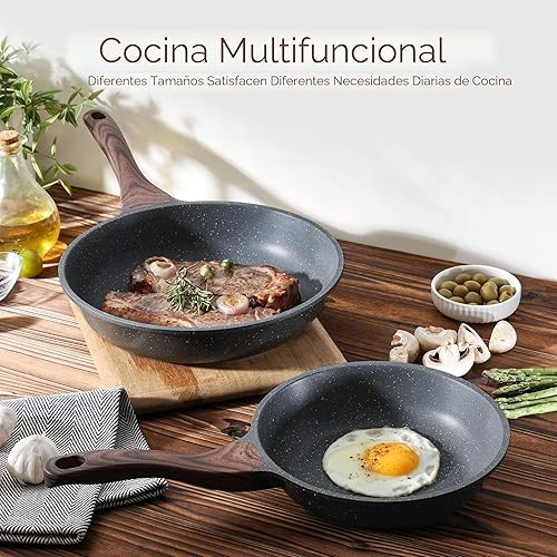 Miniatura 7 de SENSARTE Sartén Antiadherente para Freír, Sartén para Tortilla con Revestimiento de Granito Suizo, Sartén de Chef de Piedra Saludable para Cocinar