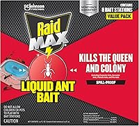 Vista 10 de Raid Max - Cebo líquido para hormigas; mata hormigas donde se reproducen, para uso interior y exterior; 8 estaciones de cebo