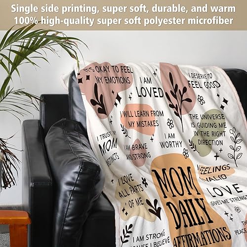 Miniatura 2 de BaubleDazz Manta de regalo para mamá nueva, afirmaciones diarias para mamá, regalo de embarazo posparto para madres primerizas, mamá futura mamá,