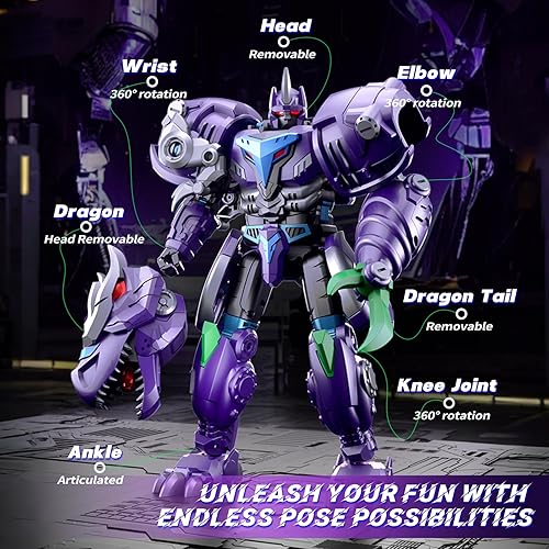 Miniatura 3 de Figuras de juguetes transformadores, juguetes robot para niños, figura de acción para niños de 6 años + juguetes de dinosaurio para niños de 5 a 7