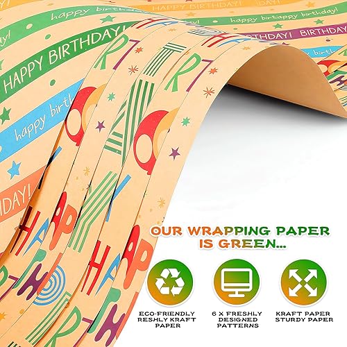 Miniatura 10 de Papel de regalo para niños y niños, hojas de papel de regalo de cumpleaños con coche de policía, camiones de bomberos, grúa, ambulancia, jirafa,