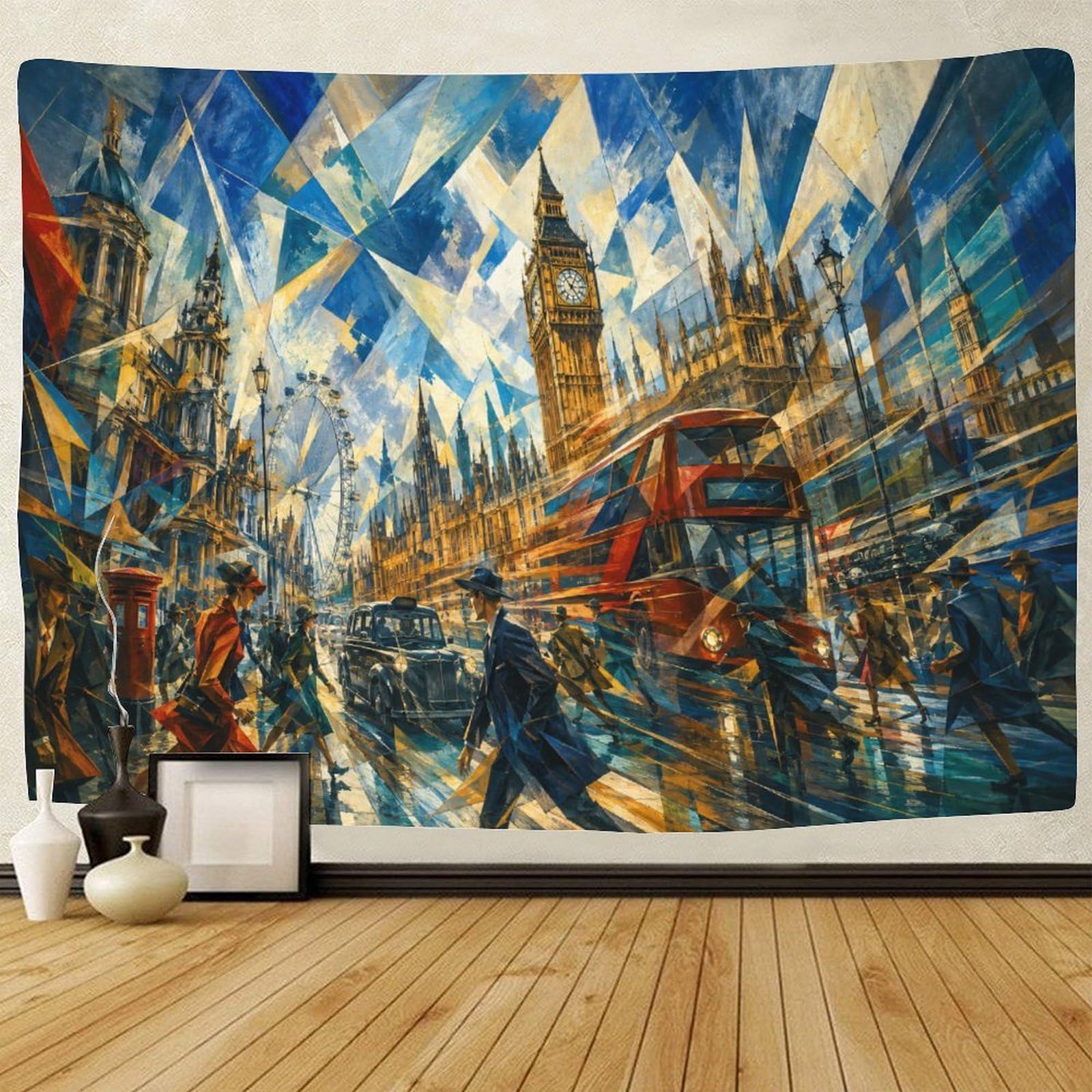 GPMNBCXZK Big Ben Future Art Tapestry for Bedroom 3D Print Wall Art Decor Tapestries Poster Home Decoration Bedroom Living Room 150cmx200cm