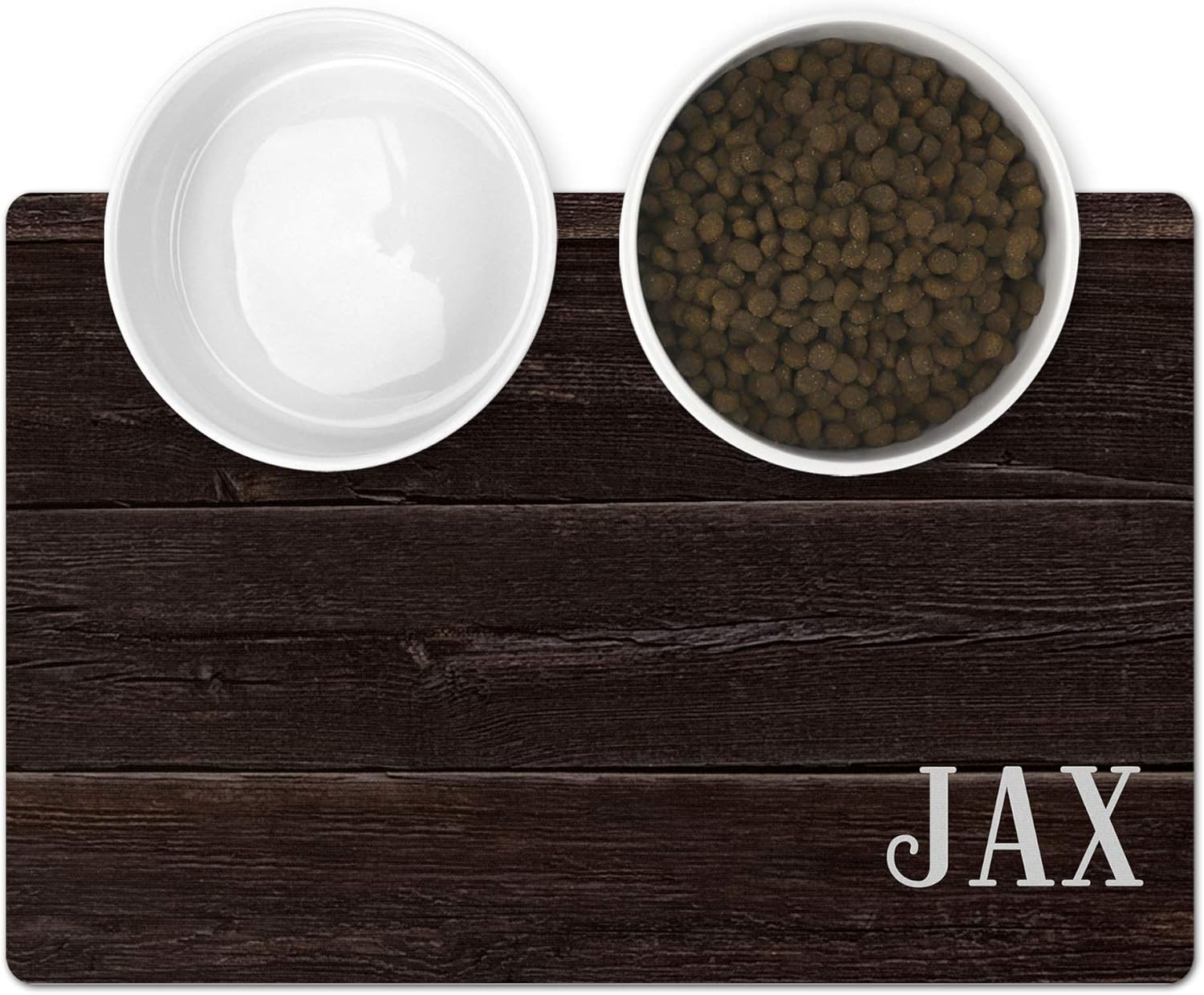 Personalized Pet Mat - Waterproof & Non-Slip Pet Food Mat with Edges - Cats & Dogs Feeding Mats - Petfood, Water & Dish Bowls Pad - Gifts for Dog & Cat Owner (14x24, Rustic Wood)