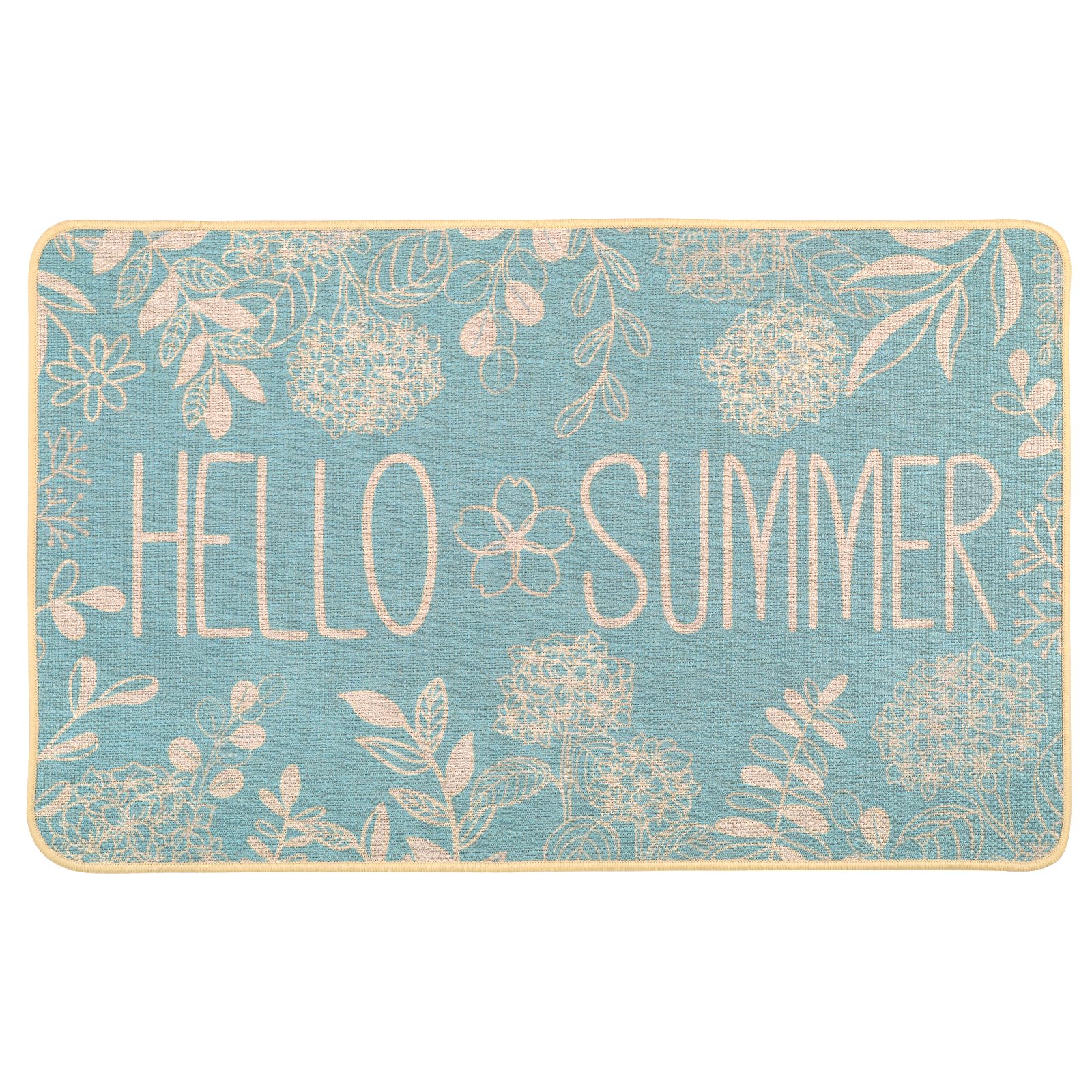 Heirloom Haven Hello Summer Door Mat Welcome Doormat, Plants Outdoor Rug Leaves Decor Floor Front Door Mat Non-Slip Entrance Mat for Home Kitchen
