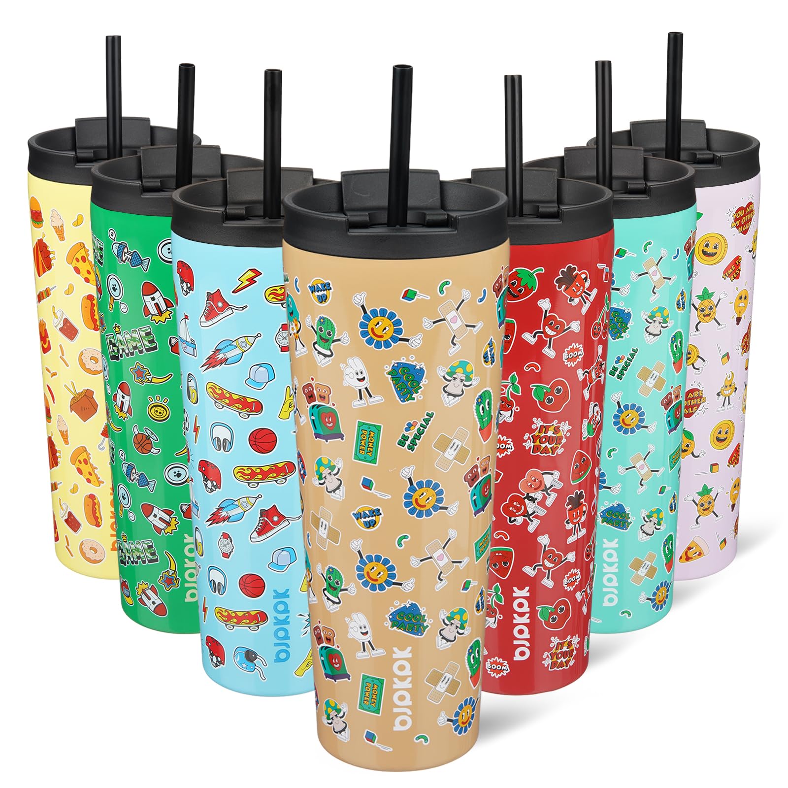 BJPKPK 26 oz Coffee Tumbler with Straw, Insulated Stainless Steel Cup