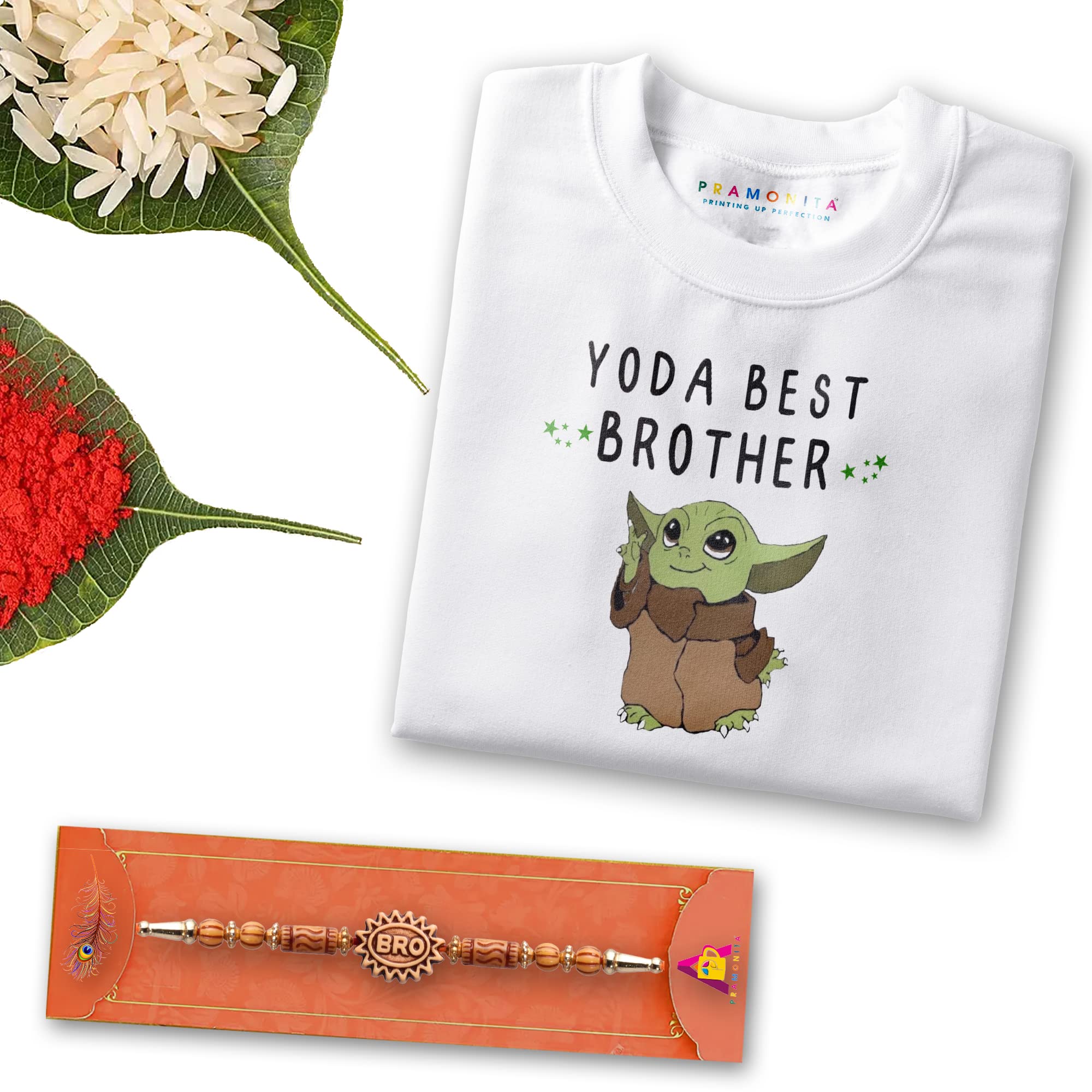 PRAMONITA Rakhi Special Combo of Rakhi & Printed T-Shirt. A for Your Brother to Celebrate Rakhi (XX-Large, Yoda Best Brother) (B0B61PBLWN) Amazon Price History, Amazon Price Tracker