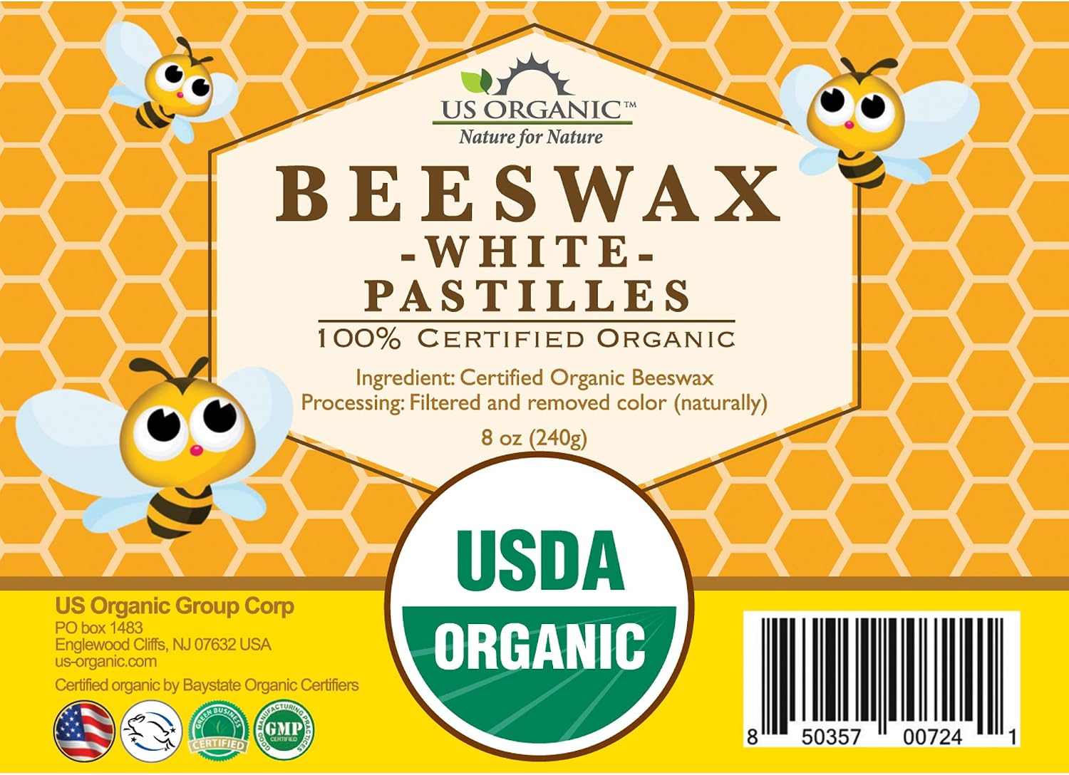 US Organic Beeswax 100% Pure White Pastilles, USDA Certified, for DIY Candle, Lip Balm, Body Cream, Lotion, Deodorant, Crayon, and Many More uses. 8 oz (Medium) image 2