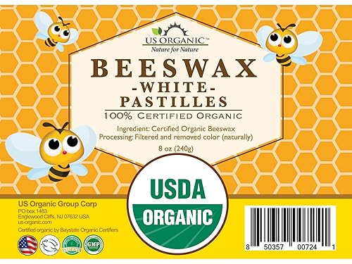 Miniatura 2 de US Organic Pastillas blancas 100 puras de cera de abejas certificado USDA para velas bálsamo labial crema corporal loción desodorante crayón y