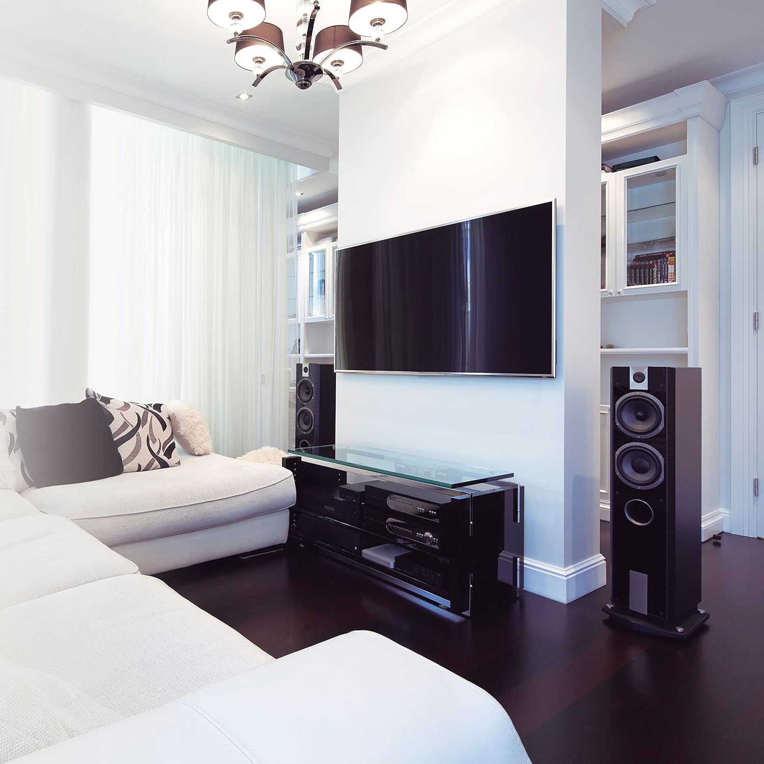 Television Mounted on CJ Tech T53656 Wall Mount