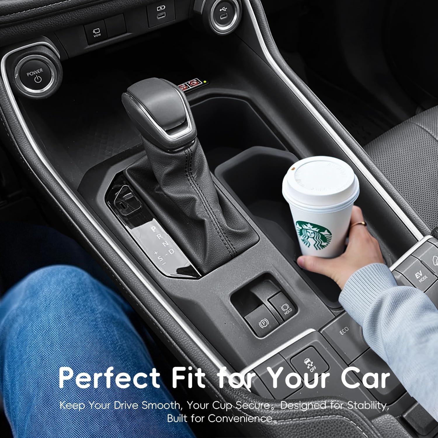 auovo Cup Holder Insert Compatible with 2025 Toyota Grand Highlander Accessories 2024-2026 Grand Highlander Car Front Center Console Silicone Cup Holder Insert image 3