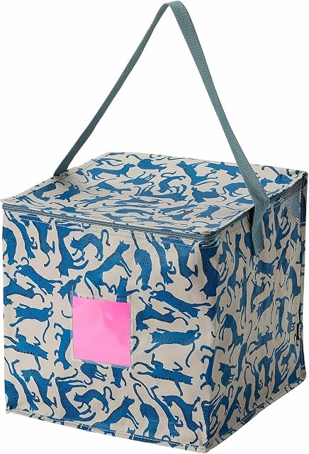 New Branded PLUGGHAST Wardrobe Cabinet Travel Storage Bag, Patterned Cat/Blue Beige
