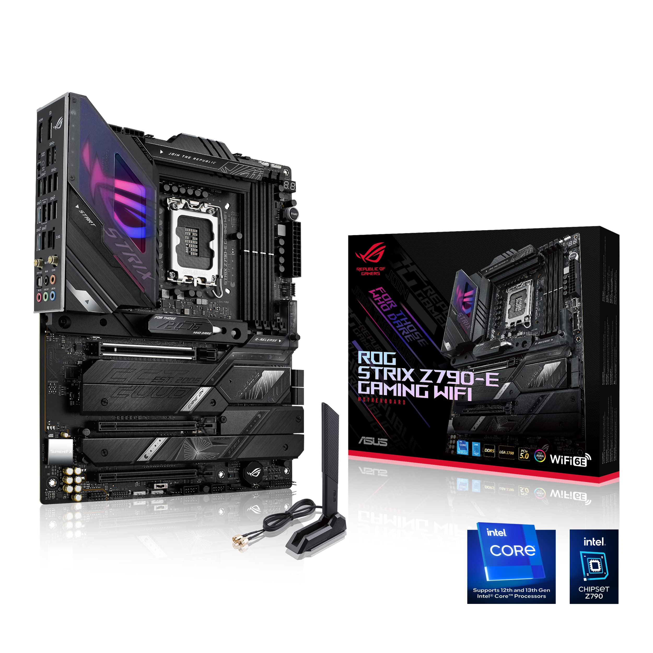 ASUS ROG Strix Z790-E Gaming WiFi LGA 1700 ATX Motherboard with 18 + 1 Power Stages, DDR5, WiFi 6E, USB 3.2 Gen 2x2 Type-C®, AI Overclocking, AI Cooling II, and Aura Sync RGB Lighting (B0BKFZ245H) Amazon Price History, Amazon Price Tracker