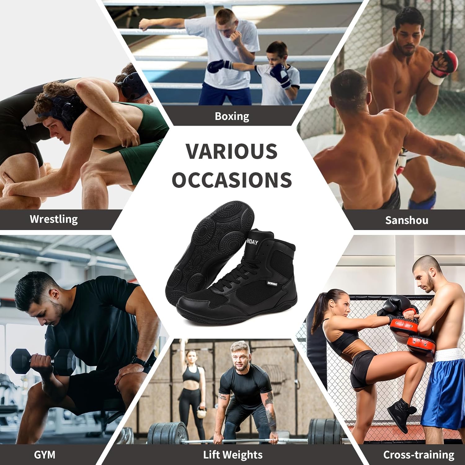 Wrestling Shoes Men Boxing Shoes for Men Pro Wrestling Boots High Top Fitness Weightlifting Powerlifting Shoes