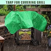 Vista 7 de Lona de paisaje para recortar, lona de poda de paisaje de 76 x 78 pulgadas con agujero elástico para recoger hojas, recorte de arbustos de árbol