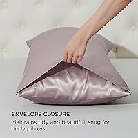 Vista 272 de Bedsure Fundas de almohada de satén, similares a las fundas de almohada de seda tamaño Queen, juego de 2, fundas de almohada para mujeres que