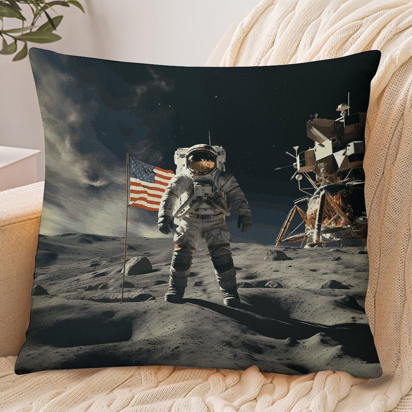 Fekiloot Style Astronaut Landing On The Moon Pillowcase Pillow Sham Pillow Case