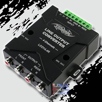 Xscorpion 4 Channel Speaker to RCA Line Output Signal Converter Hi and Low USA