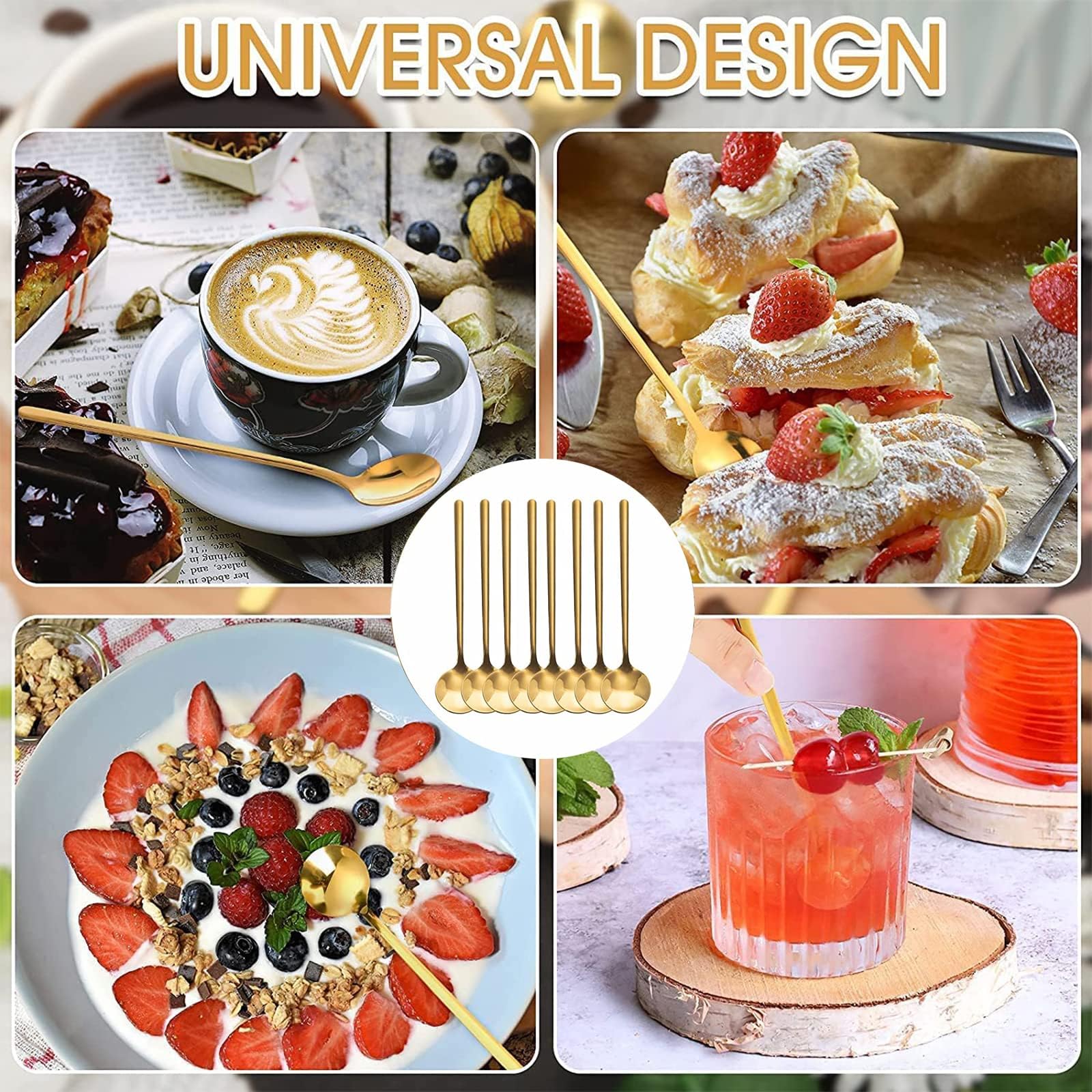 HOQUEN Cucchiaini da Caffè Deitasse Neri, ini Cucchiaini da Caffè Da
