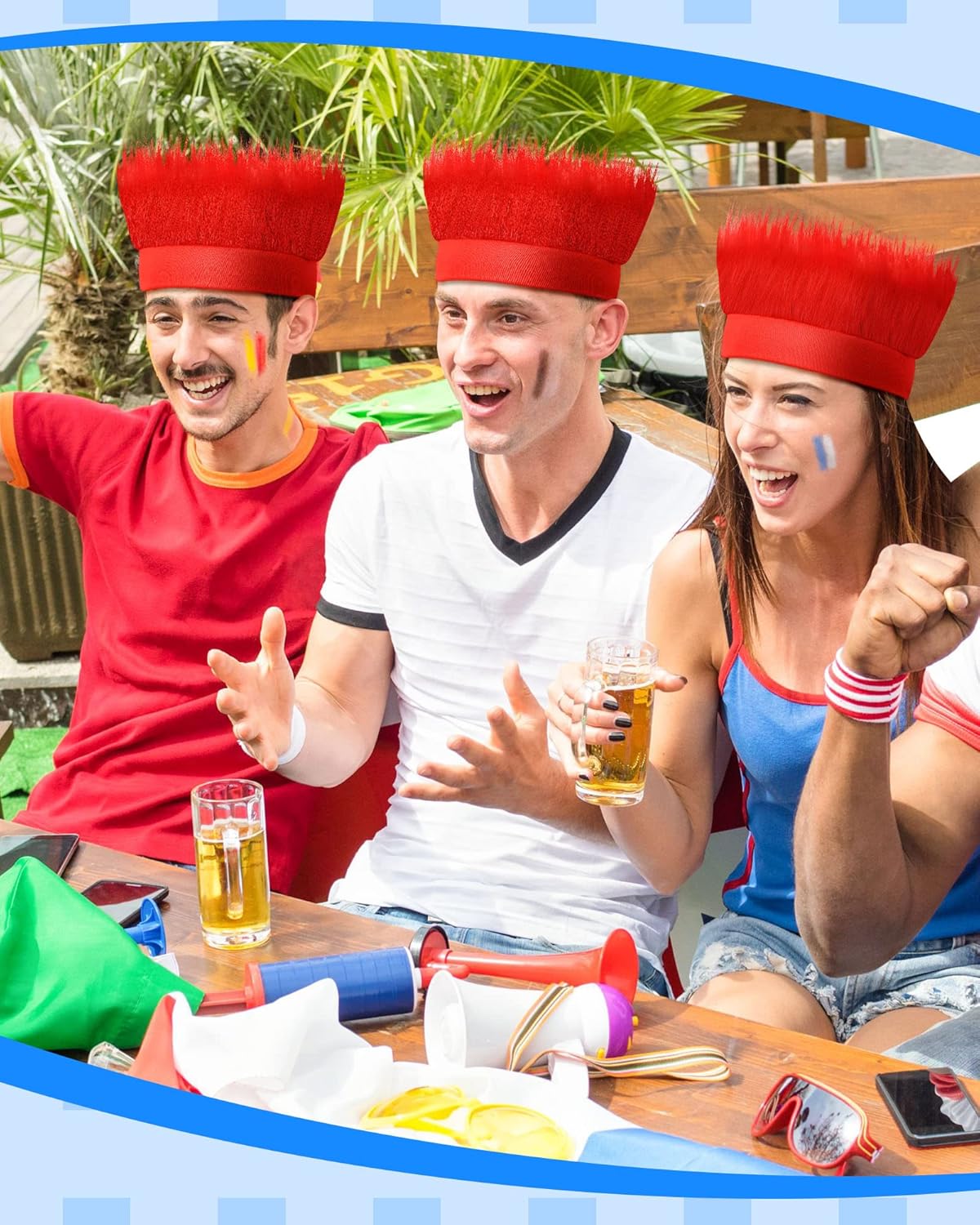 Taiyin 12 PCS Hairy Costume Headband Halloween Fuzzy Costume Crazy Hair Accessory for Sport Spirit Cosplay Party - Image 4