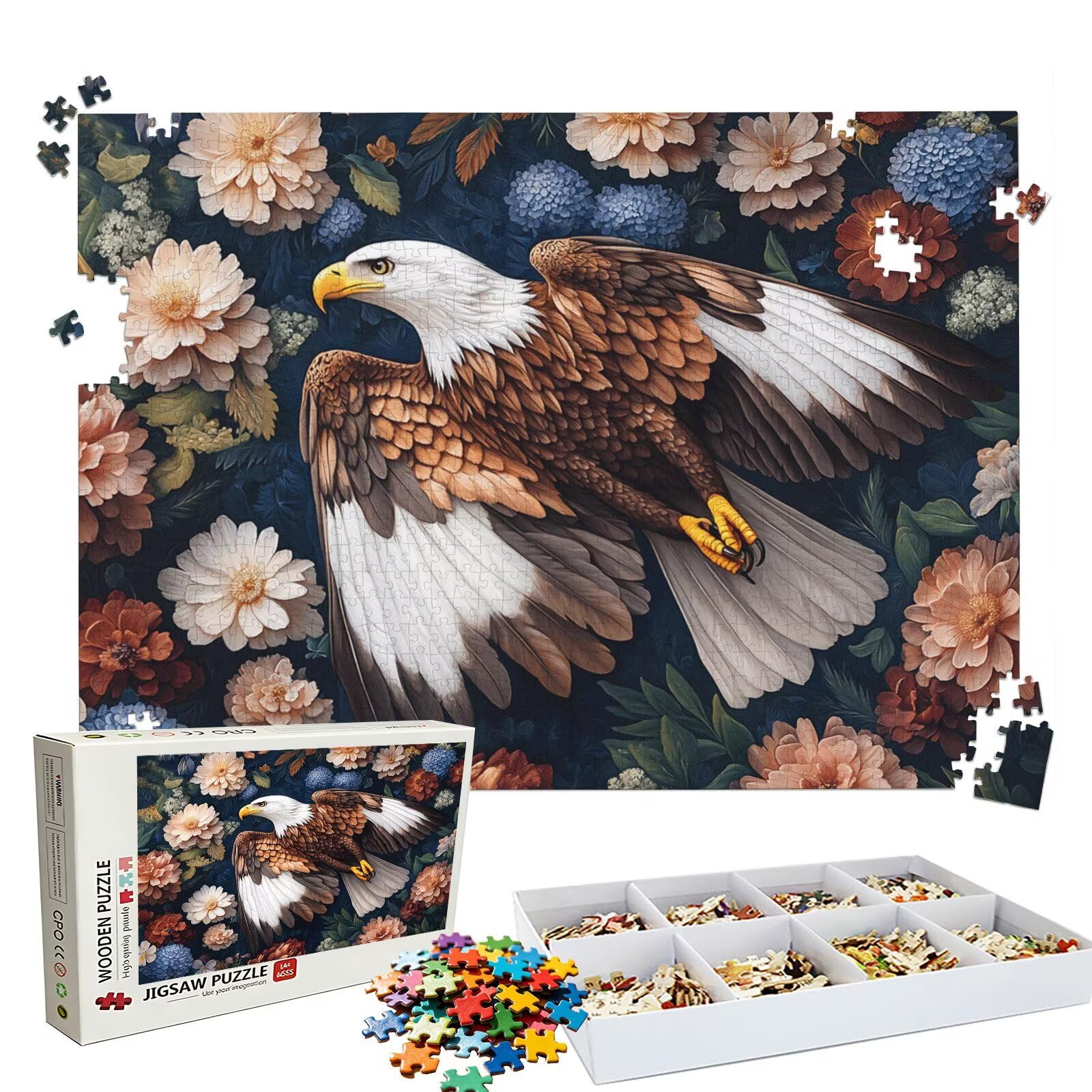 Puzzle 4000 Pezzi fiore aquila, Puzzle 4000 Pièces Challenge Impossible, Puzzles 141.5x87.5 cm Taglia Grande Adulti, Giochi Educativo per Famiglie, Regalo Puzzles Classici, Decorazioni Casa W3H-940