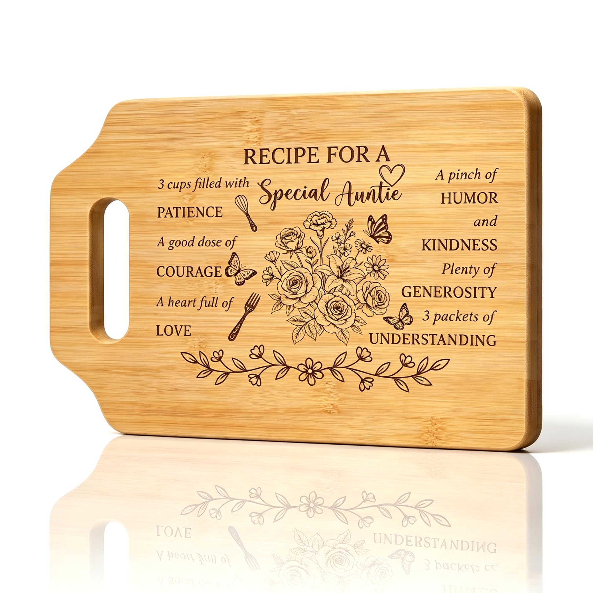 Gifts for Auntie, Cooking Presents for Auntie, Personalised BBQ Gift from Nephew Niece, Unique Kitchen Bamboo Chopping Board for Aunty, Creative Gifts On Birthday Christmas Mothers Day