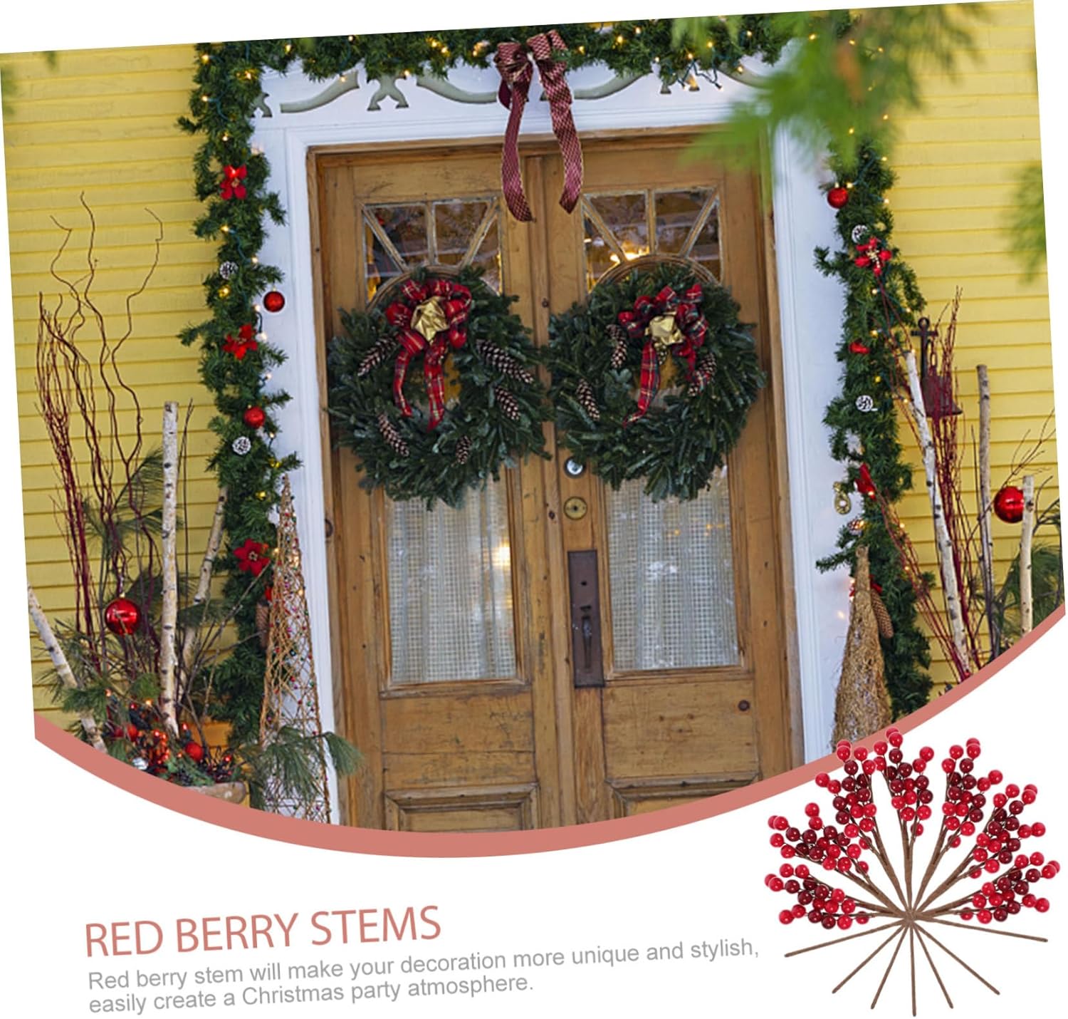 NOLITOY 5sets Simulated Berry Artificial Berry Branches Christmas Decor Realistic Adornments 10pcs*5