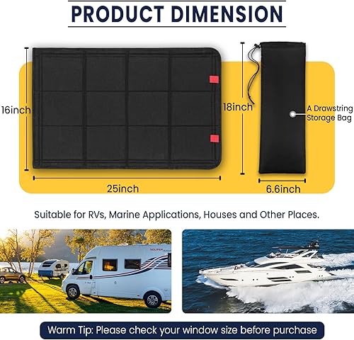 Miniatura 23 de Persiana para ventana de puerta de caravana, cubierta opaca plegable para caravana, protección contra rayos UV, cubierta de ventana de puerta