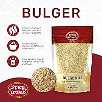 Vista 2 de Spicy World Bulgur Grueso #3, bolsa de 4 libras Excelente trigo Bulgur cultivado en Estados Unidos para tabouleh 100% natural y puro Ideal