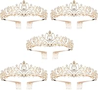 Vista 18 de Corona de princesa para mujer, tiaras de reina de cristal para niñas, accesorios para el cabello de novia, regalos para cumpleaños, boda