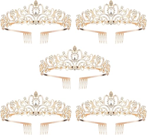 Miniatura 18 de Corona de princesa para mujer, tiaras de reina de cristal para niñas, accesorios para el cabello de novia, regalos para cumpleaños, boda