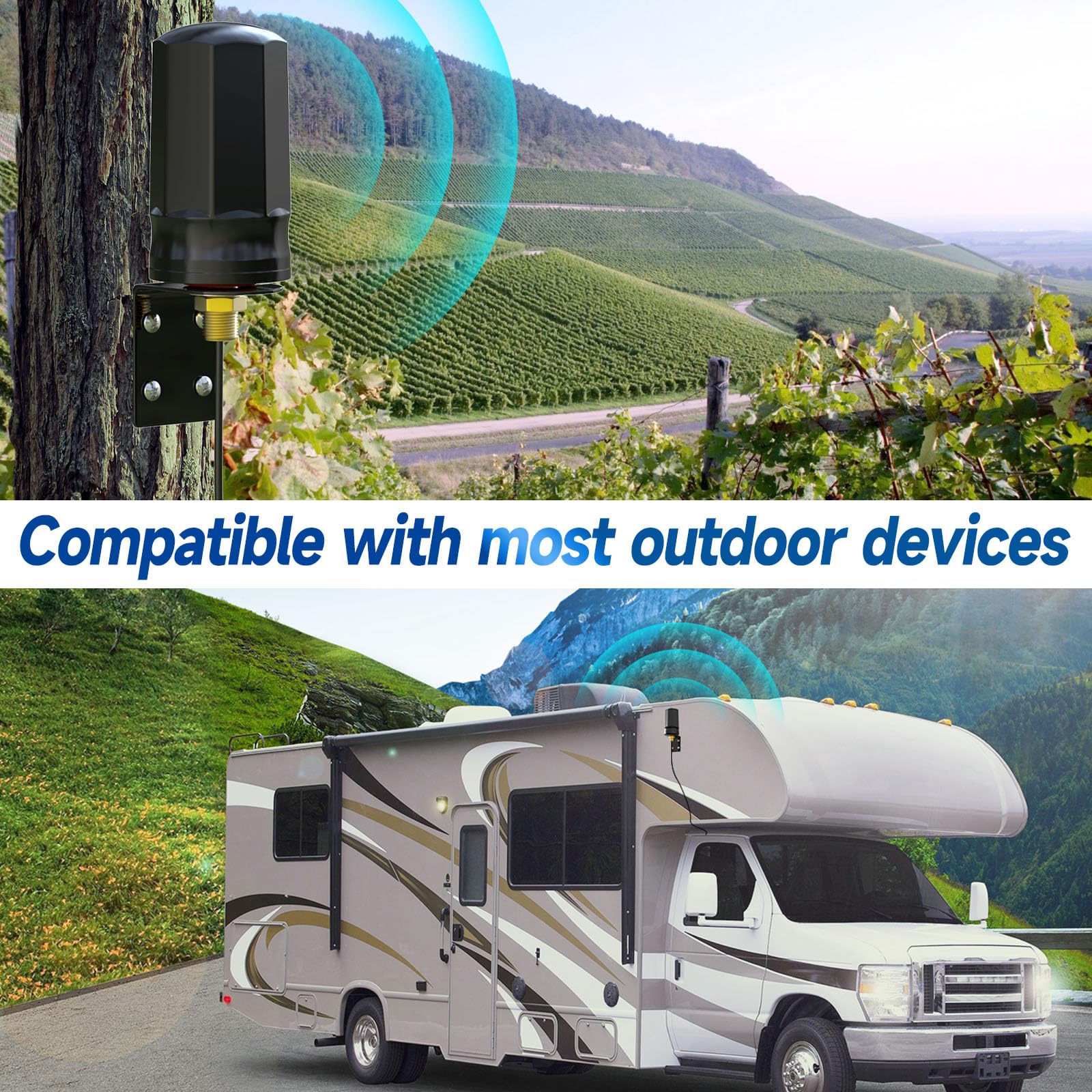 Bingfu Antenna 4G LTE Esterna 7 dBi SMA Maschio Supporto a Parete Imperméable per Iliad TIM WindTre Vodafone 4G LTE Router Gateway Modem Fotocamera da Caccia Fotocamera Trappola per Animali