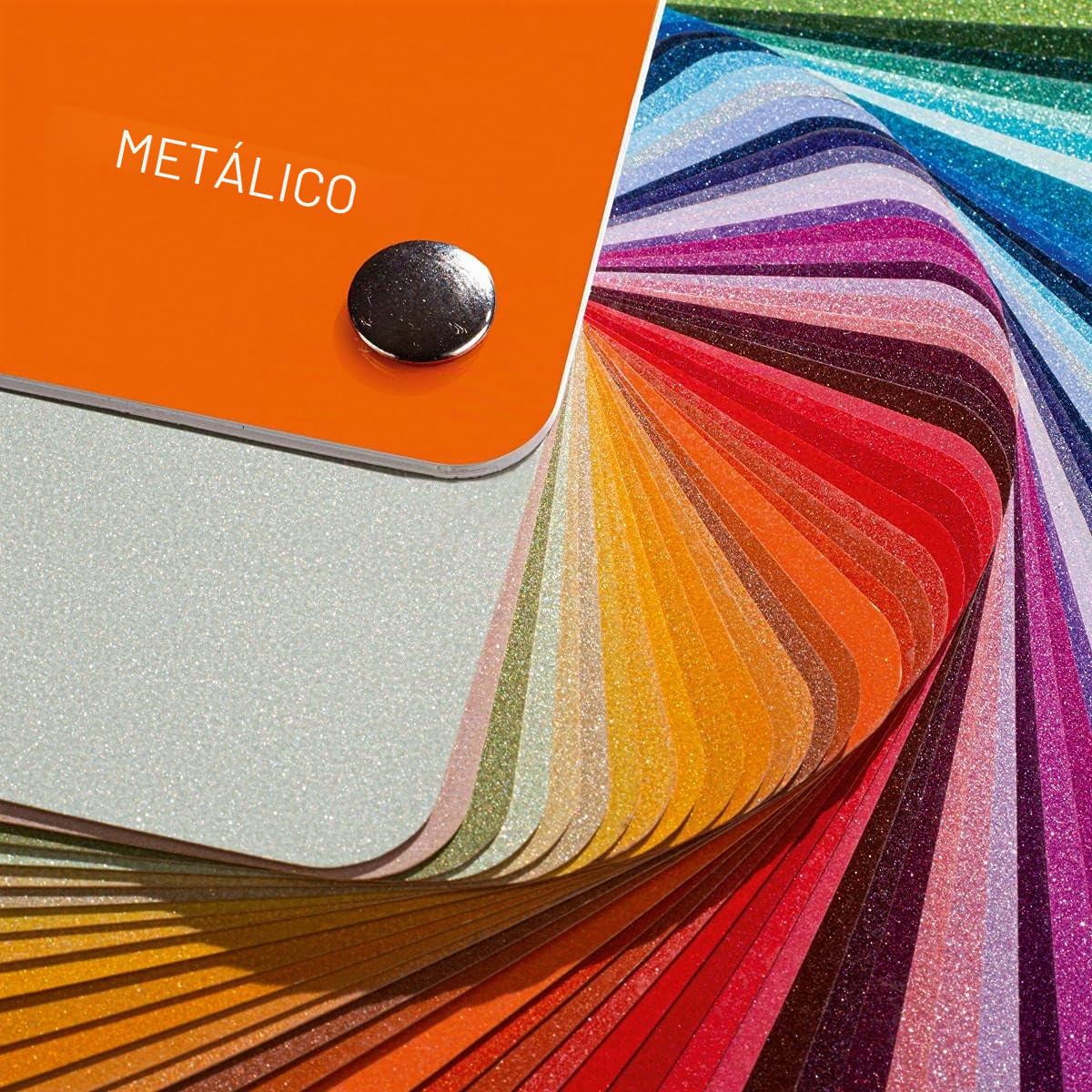 RAL E4 carta de colores, 70 colores metálicos a toda página, brillantes