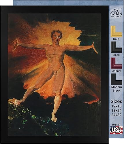 Miniatura 14 de Guillermo Blake Lost Cabin Nabucodonosor | Impresión en marco plano negro | Reproducción de pinturas de obras de arte finas | Póster decorativo