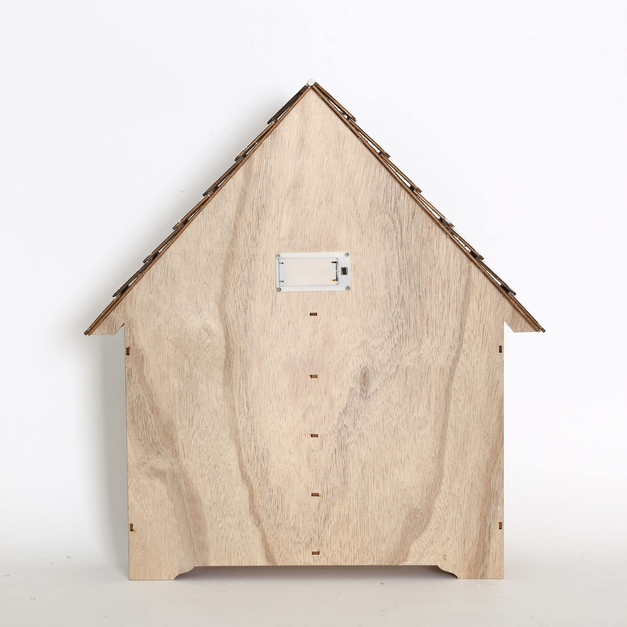 Pioneer-Effort Weihnachts-Adventskalenderhaus aus Holz mit 24 Schubladen und LED-Lichtern, Dorf- und Waldszene Countdown bis Weihnachten, wiederverwendbare Dekoration, 41 x 7 x 45 cm