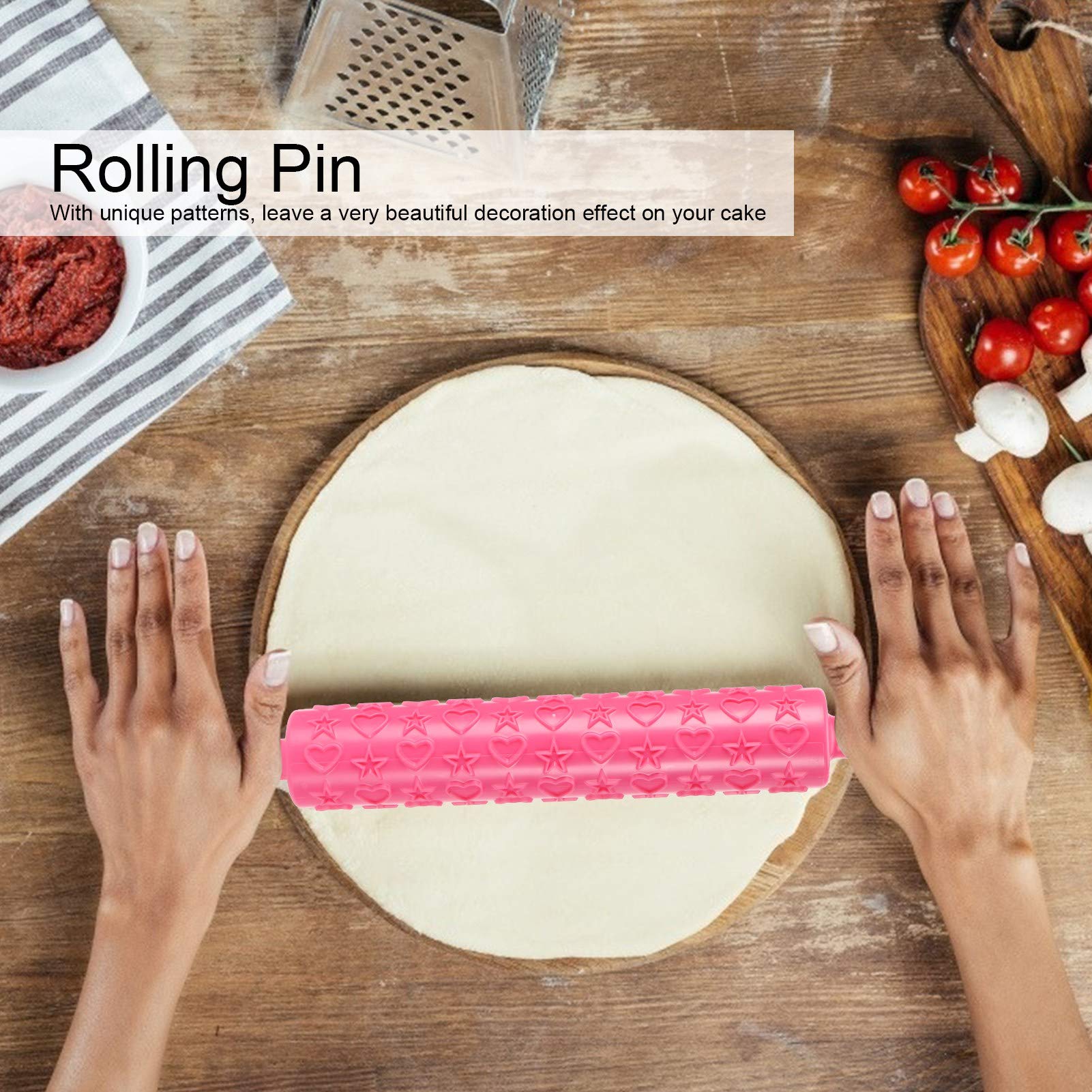 12 Mattarelli Per Fondente Con Texture - Strumenti Per Decorare Torte Con Pasta Di Zucchero E Marzapane