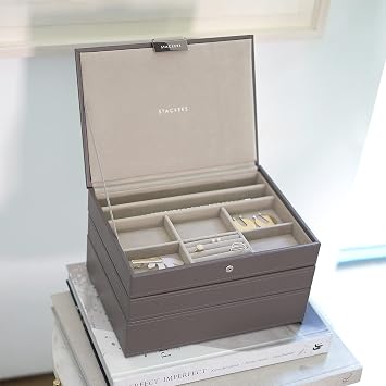 Stackers Mink Classic Medium Jewellery Box, Set of 3
