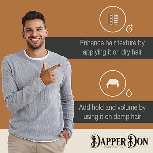 Miniatura 7 de Dapper Don Polvo de peinado para el cabello, polvo de aseo para mejorar el volumen, ligero, absorbente de aceite, grosor y textura añadidos, acabado