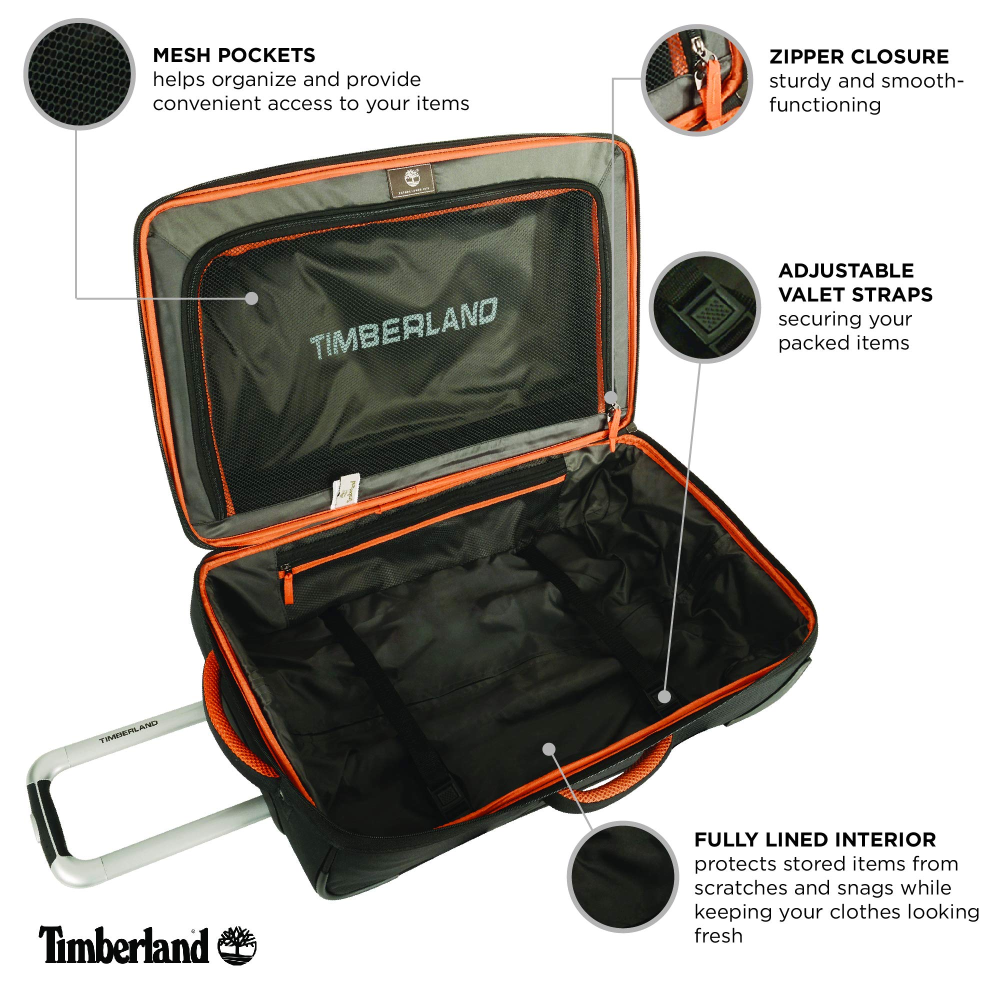 Timberland Wheeled Duffle Bag Carry On 22 Inch Lightweight Rolling