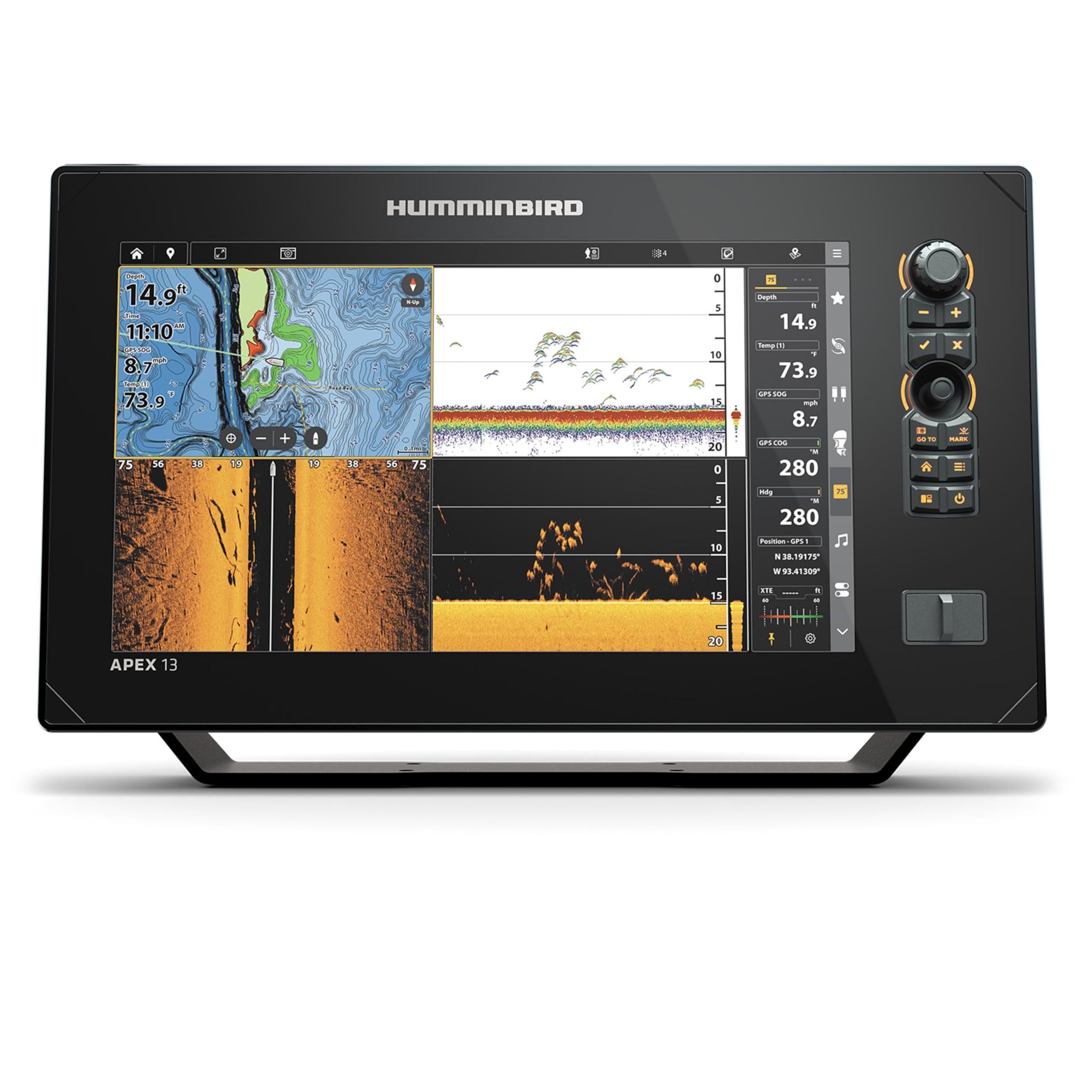 Humminbird APEX VX Series GPS Fish Finder with LakeMaster and CoastMaster VX Maps, MEGA Side Imaging+