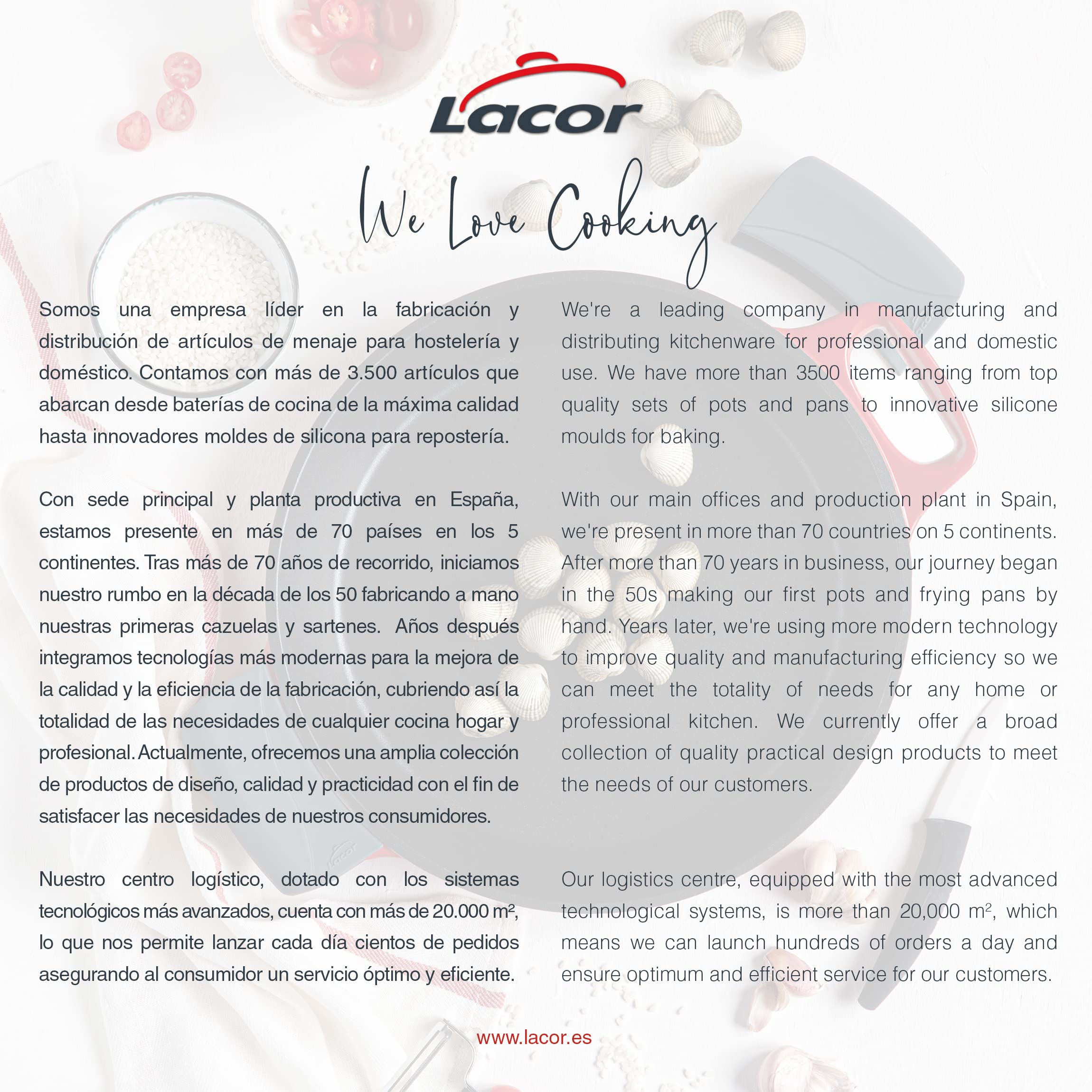 LACOR Paella Cocotte a Induzione, Paella Antiaderente Compatibile con Tutti i Tipi di Cucine, Distribuzione Ottimale Del Calore, Fusione di Alluminio, Diametro 32 cm, 5 Porzioni, 25932