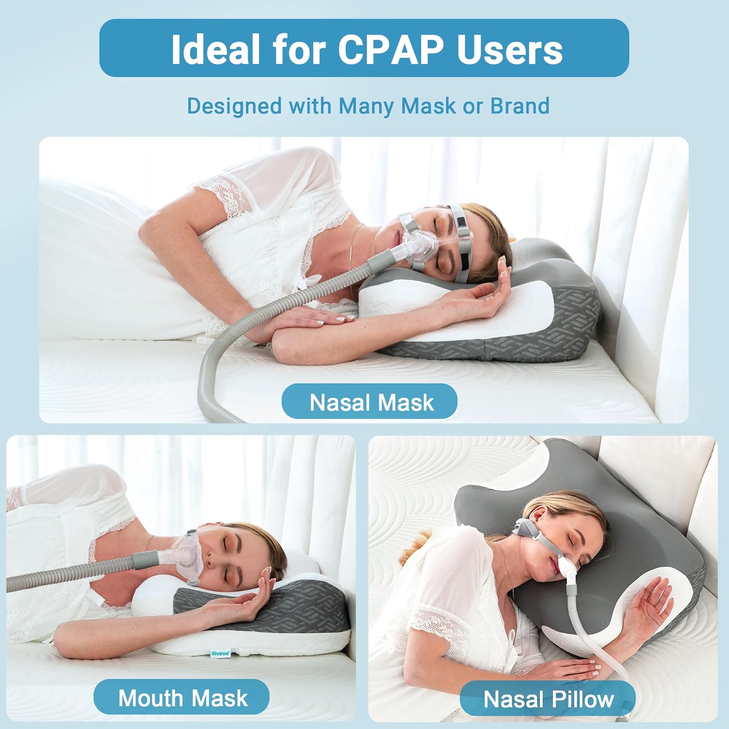 Elviros Cervical Memory Foam Pillows for Neck and Shoulder Pain, Neck Pillow for Sleeping