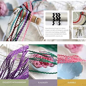 Amazon.com: Swpeet 1 Roll 27 Yard Black Rick Rack Trim