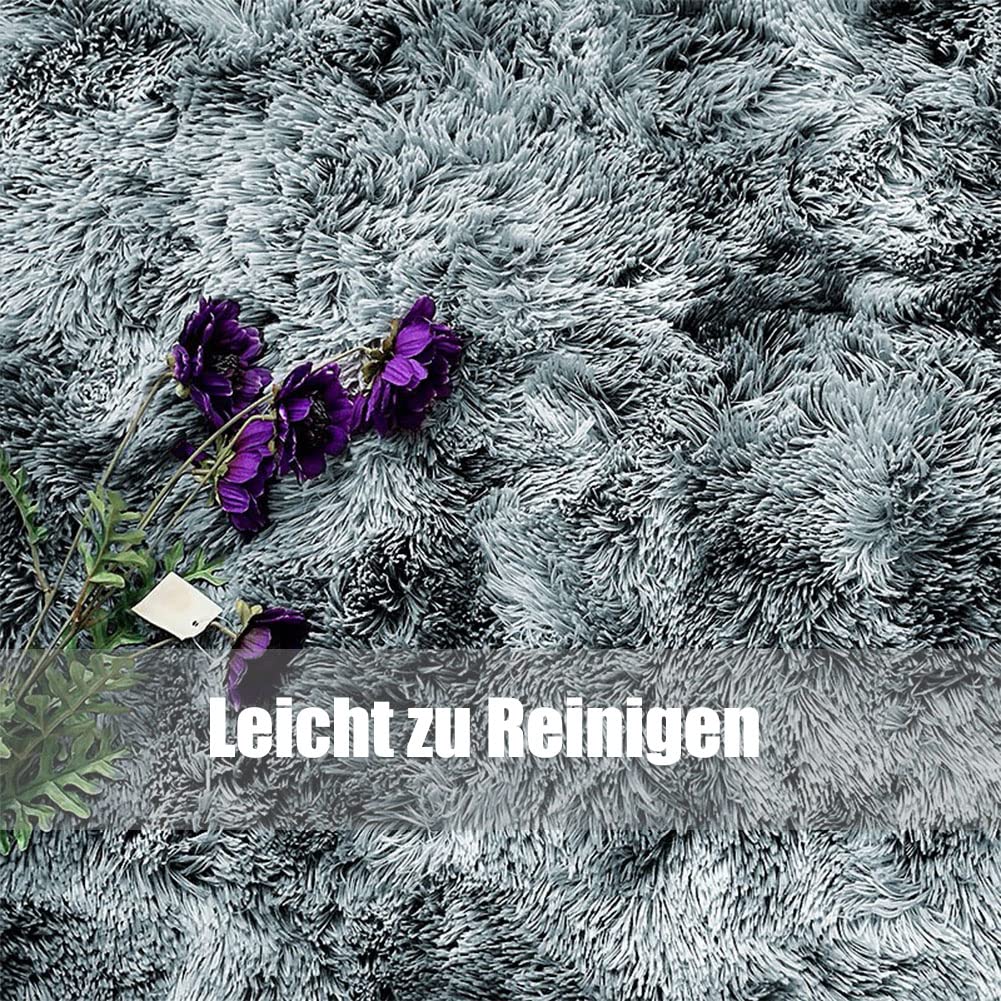 Tappeto Soggiorno Super Morbido - Tappeti Shaggy Soffice Lato Lavabile - Moderno Tappeto Inferiore Antiscivolo a Pelo Lungo Tappeti a Pelo Lungo 150 x 240CM, Grigio argento