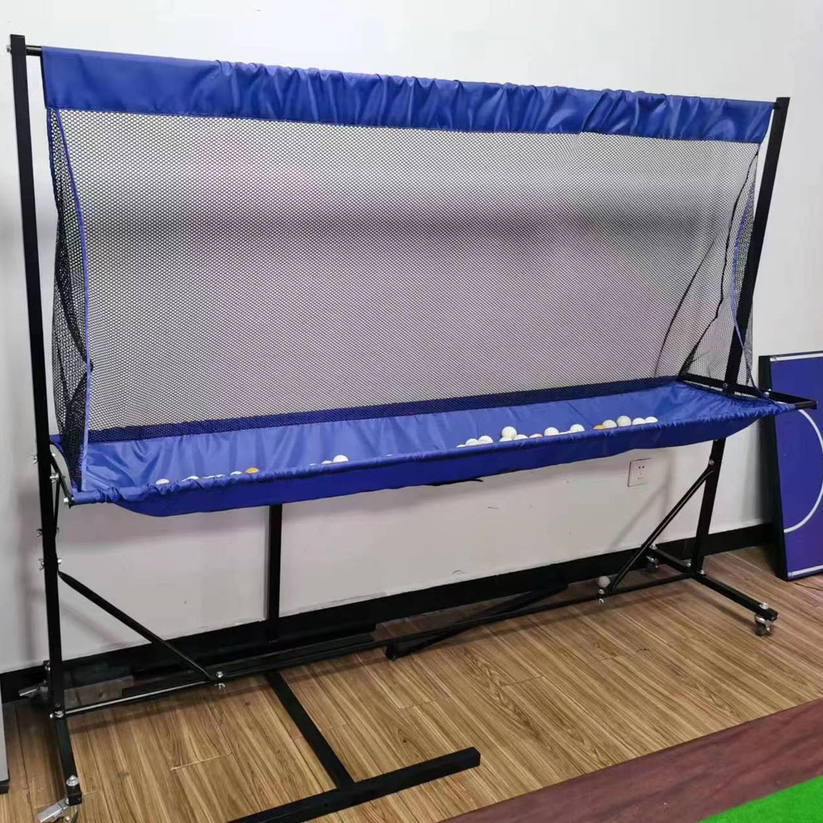 Adults & Kids Training Table Tennis Ball Catcher Net, Movable Ping Pong Practice Collection System for Ball Shooters Multi-Ball Drills and Serve Practice, Metal Frame Recycle Catching Equipment