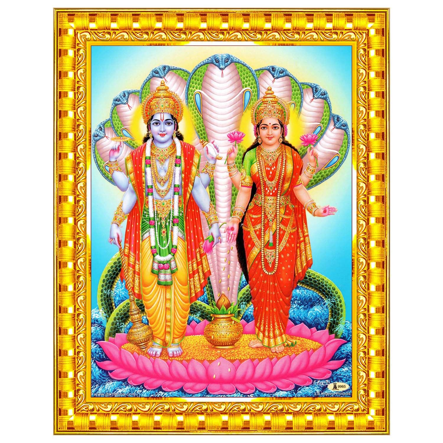Lord Vishnu Lakshmi Wall Painting - Home Decor -1 Lord Vishnu Lakshmi Wall Painting - Home Decor -1