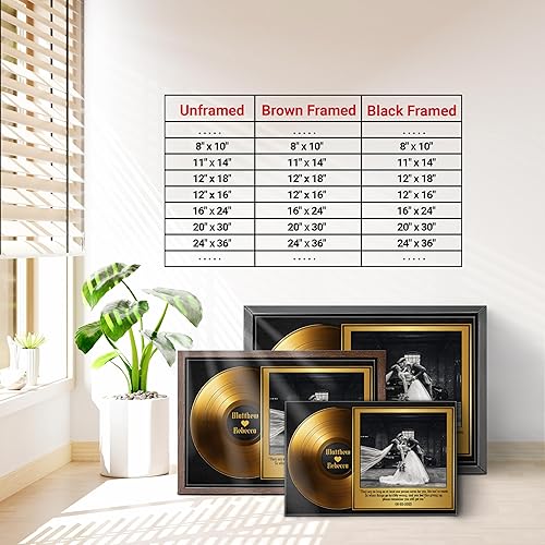 Vista 203 de H-DEWALL Letras de canciones personalizadas, lienzo enmarcado en marrón, música romántica del día de San Valentín, regalo personalizado para marido