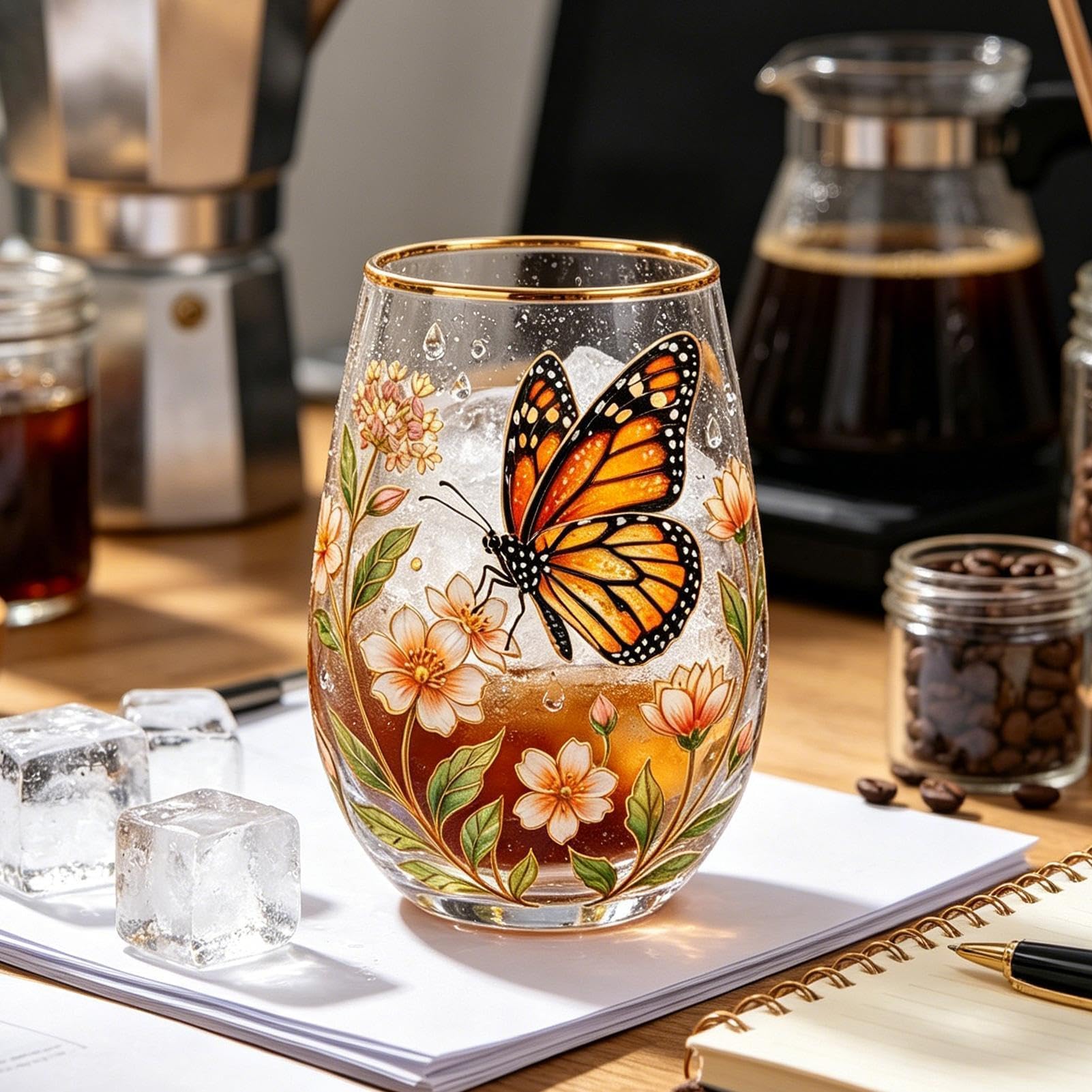 Trinkgläser-Set, klare Glasbecher für Kaffee, Tee, Saft, Wasser – perfekt für Zuhause, Büro, Café, Geburtstag, Urlaub, Hochzeitsfeier – 340 ml