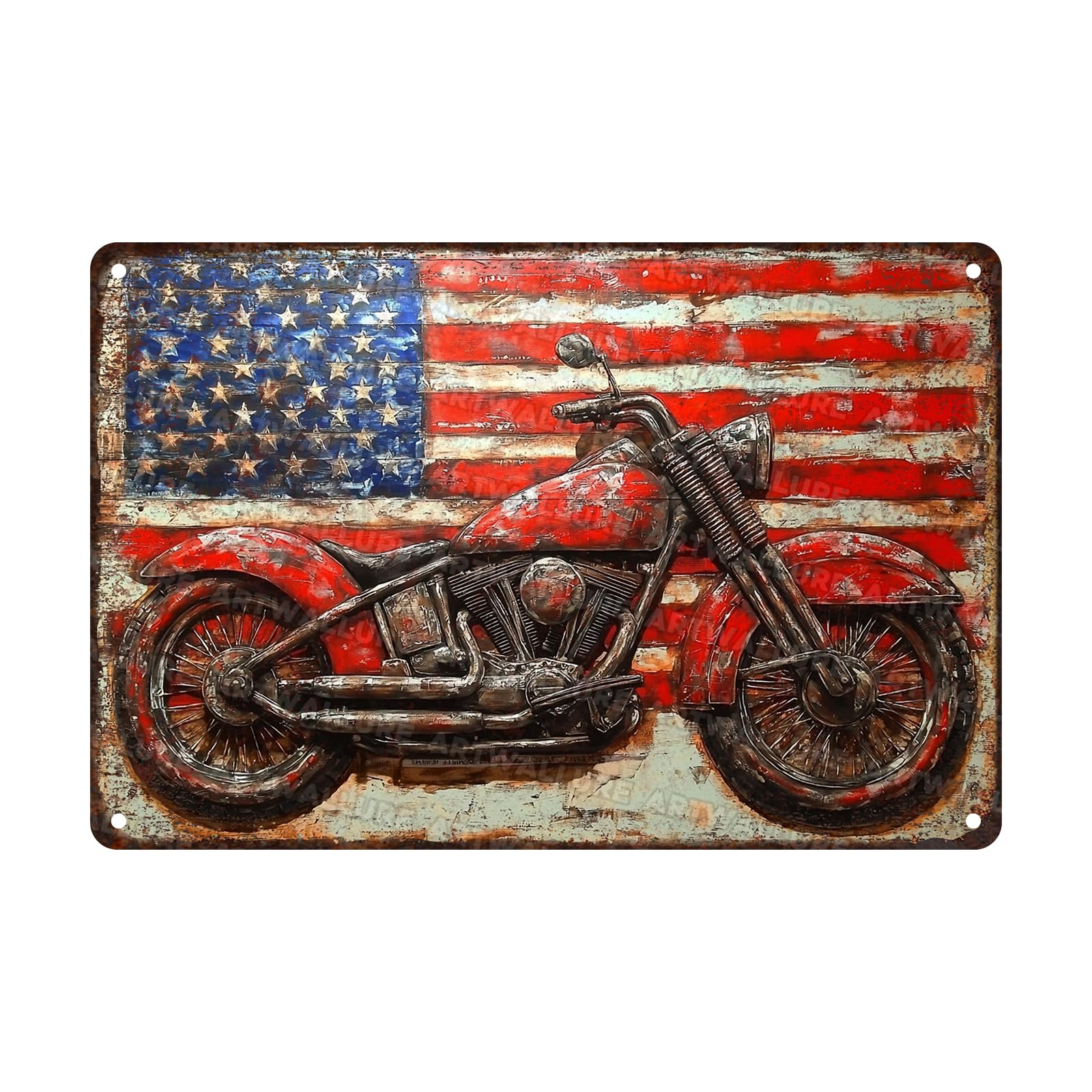 Motorcycles Vintage Sign Red Motorcycles Metal Sign for Cafe Bar Restaurant Home Decor Room Decor 8x12inch